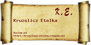 Kruzslicz Etelka névjegykártya